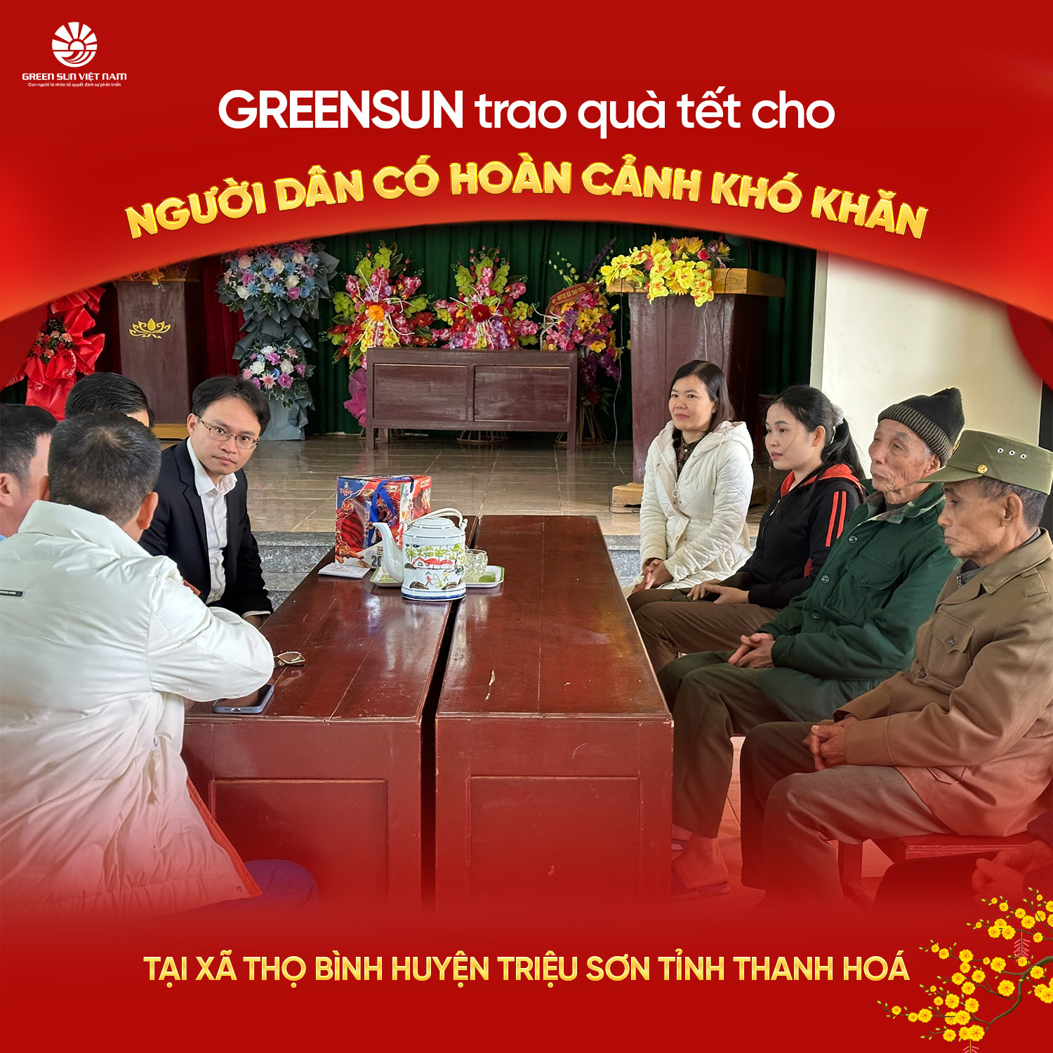 Green Sun Việt Nam trao tặng quà tại Bình Sơn và Thọ Bình, tại huyện Triệu Sơn, Thanh Hoá